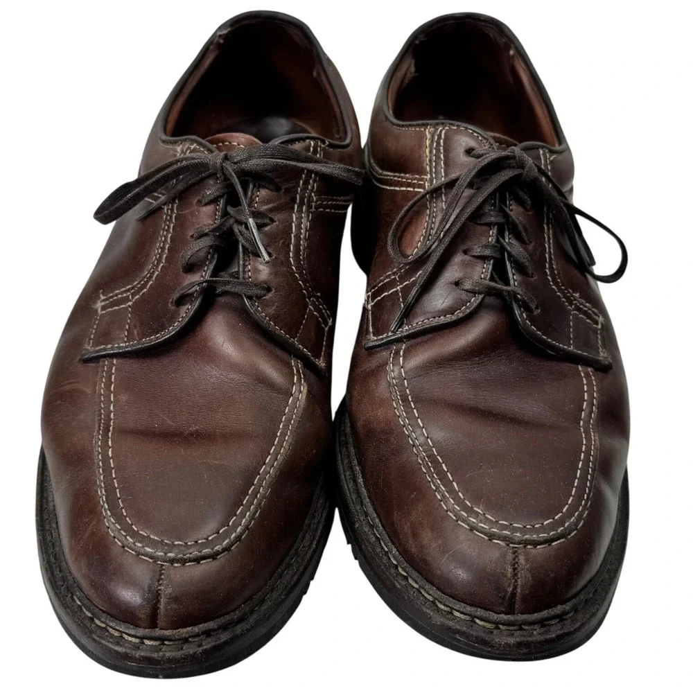 Allen‎ Edmonds Wilbert Shoes Mens 11 Brown Leather Split Toe Derby Comfort